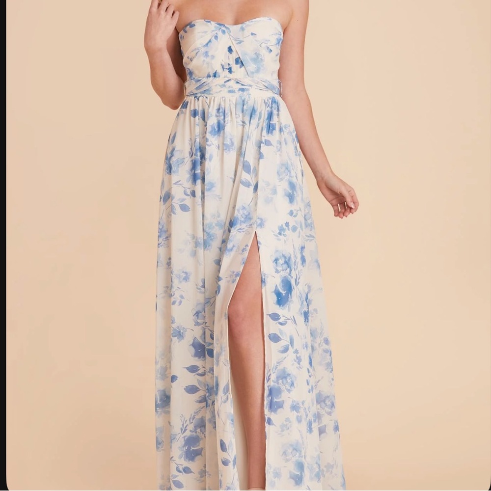 NWT Birdy Grey Grace Convertible Dress Blue Rococo Floral Medium Bridesmaid
